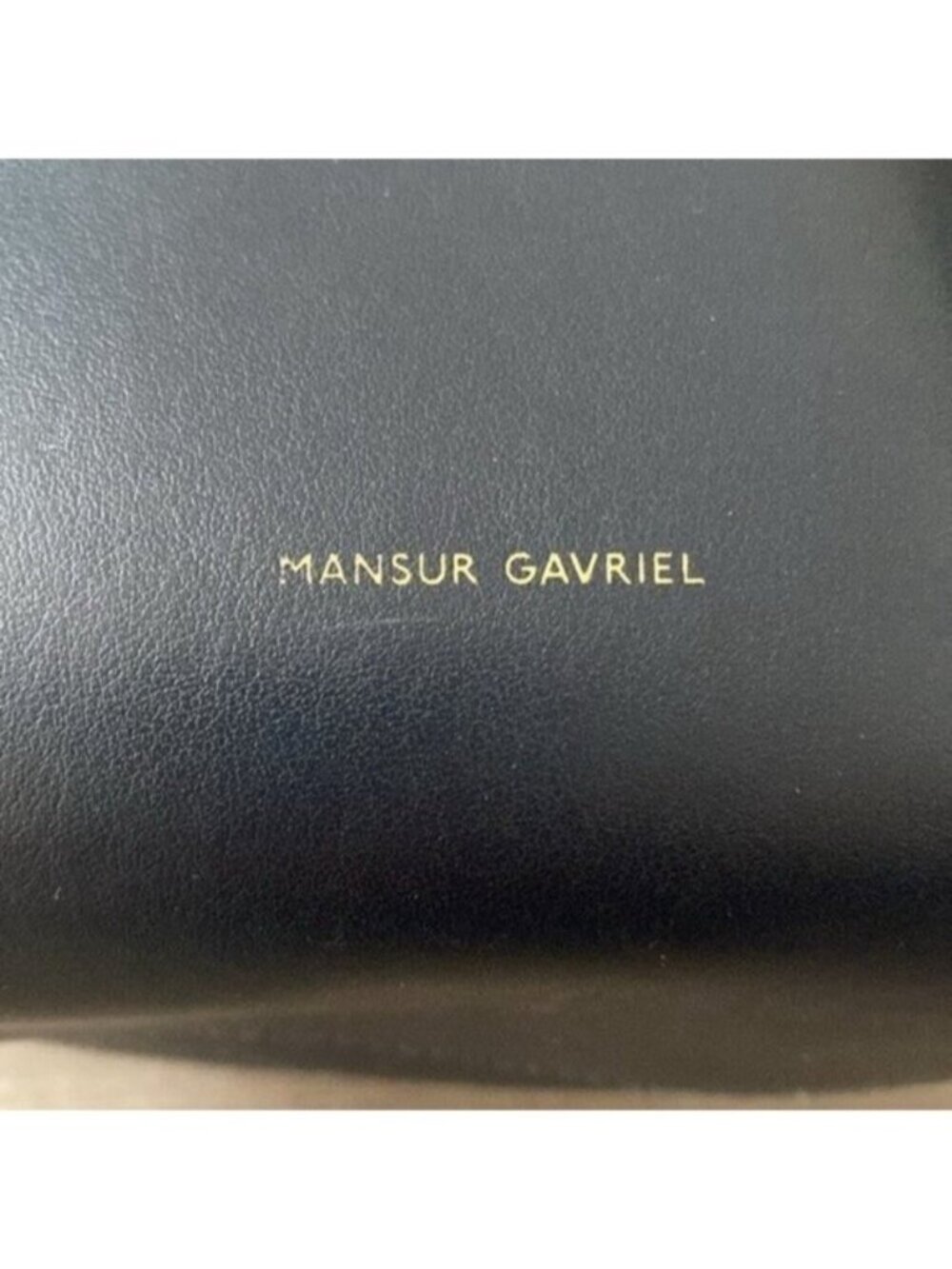 Mansur Gavriel Leather Bucket Bag Drawstring Navy Blue Gold Hardware Purse $695 - Picture 4 of 15